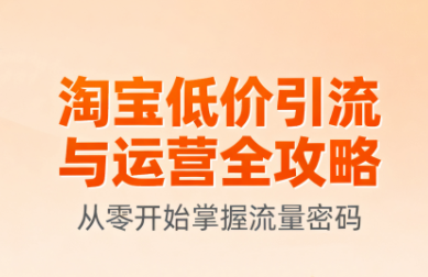 淘宝低价引流与运营全攻略(更新9月)-润格副业网-每天分享热门副业赚钱项目