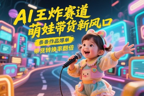 AI王炸赛道，萌娃带货新风口，条条作品爆单，带货转换率翻倍，核心逻辑拆解-润格副业网-每天分享热门副业赚钱项目