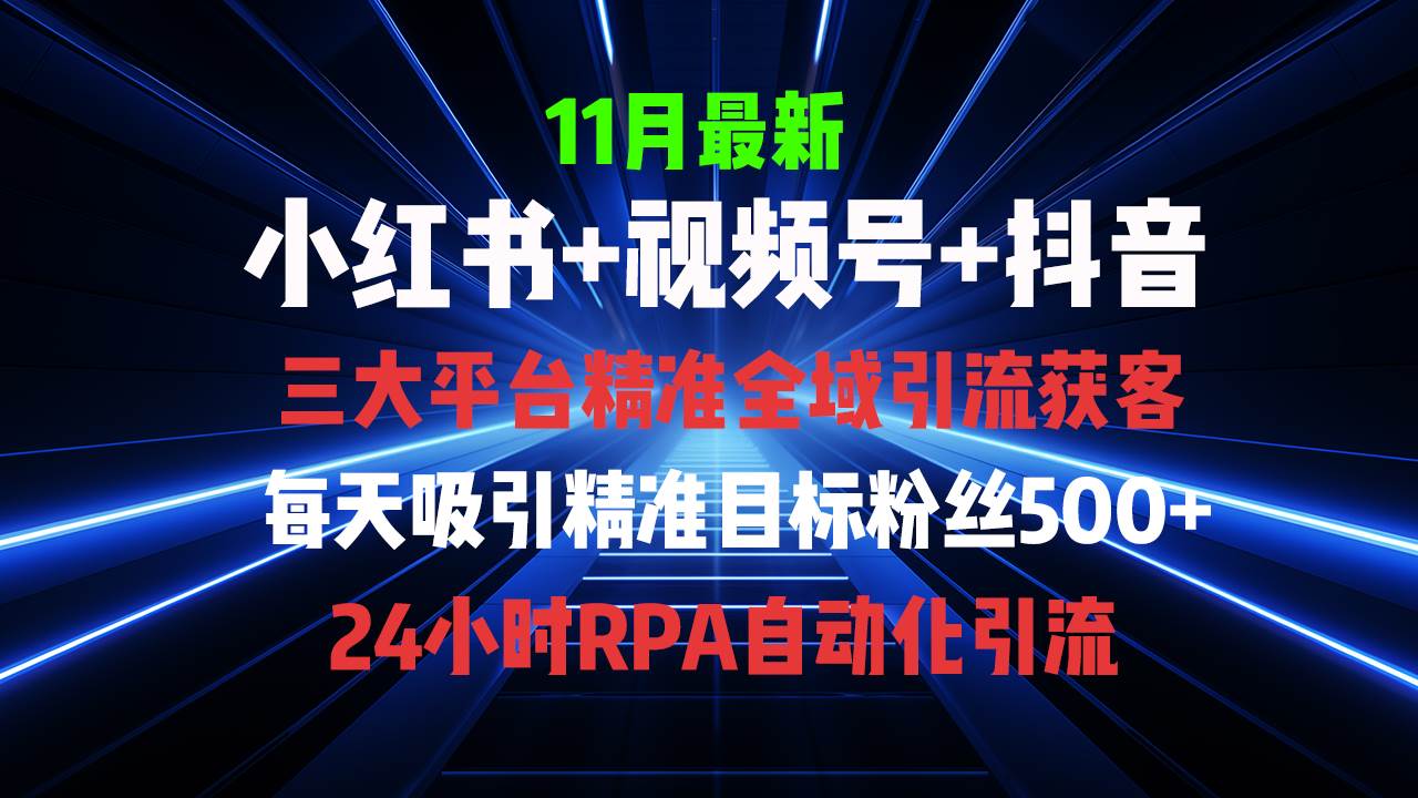 （13259期）全域多平台引流私域打法，小红书，视频号，抖音全自动获客，截流自…-润格副业网-每天分享热门副业赚钱项目