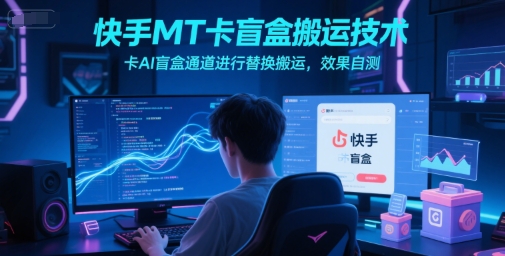 快手MT卡盲盒搬运技术,卡AI盲盒通道进行替换搬运,效果自测-润格副业网-每天分享热门副业赚钱项目