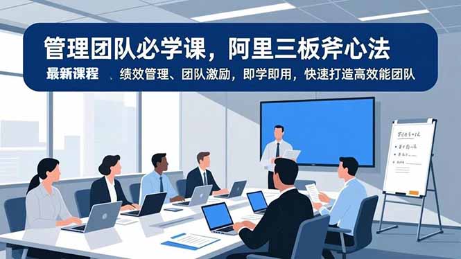 管理团队必学课，阿里三板斧心法、绩效管理、团队激励，即学即用，快速打造高效能团队-润格副业网-每天分享热门副业赚钱项目