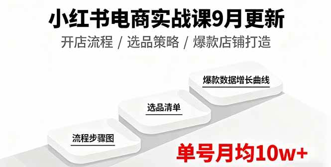 (16120期)小红书电商实战课9月更新,开店流程/选品策略/爆款店铺打造,单号月均10w+-润格副业网-每天分享热门副业赚钱项目