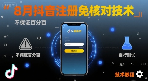 8月抖音注册免核对技术,不保证百分百,自测-润格副业网-每天分享热门副业赚钱项目