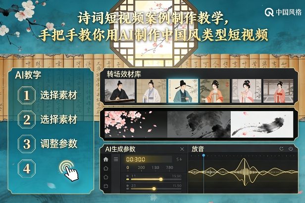 古诗词短视频案例制作教学,手把手教你用AI制作中国风类型短视频-润格副业网-每天分享热门副业赚钱项目