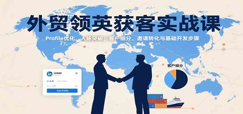 外贸领英获客实战课：Profile优化、人脉突破，客户细分、邀请转化与基础开发步骤-润格副业网-每天分享热门副业赚钱项目