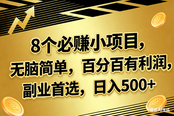 （17793期）10个必赚的小项目，百分百有利润，无脑简单，副业首选，日入300+-润格副业网-每天分享热门副业赚钱项目