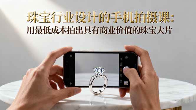 （16385期）珠宝行业设计的手机拍摄课：用最低成本拍出具有商业价值的珠宝大片！-润格副业网-每天分享热门副业赚钱项目