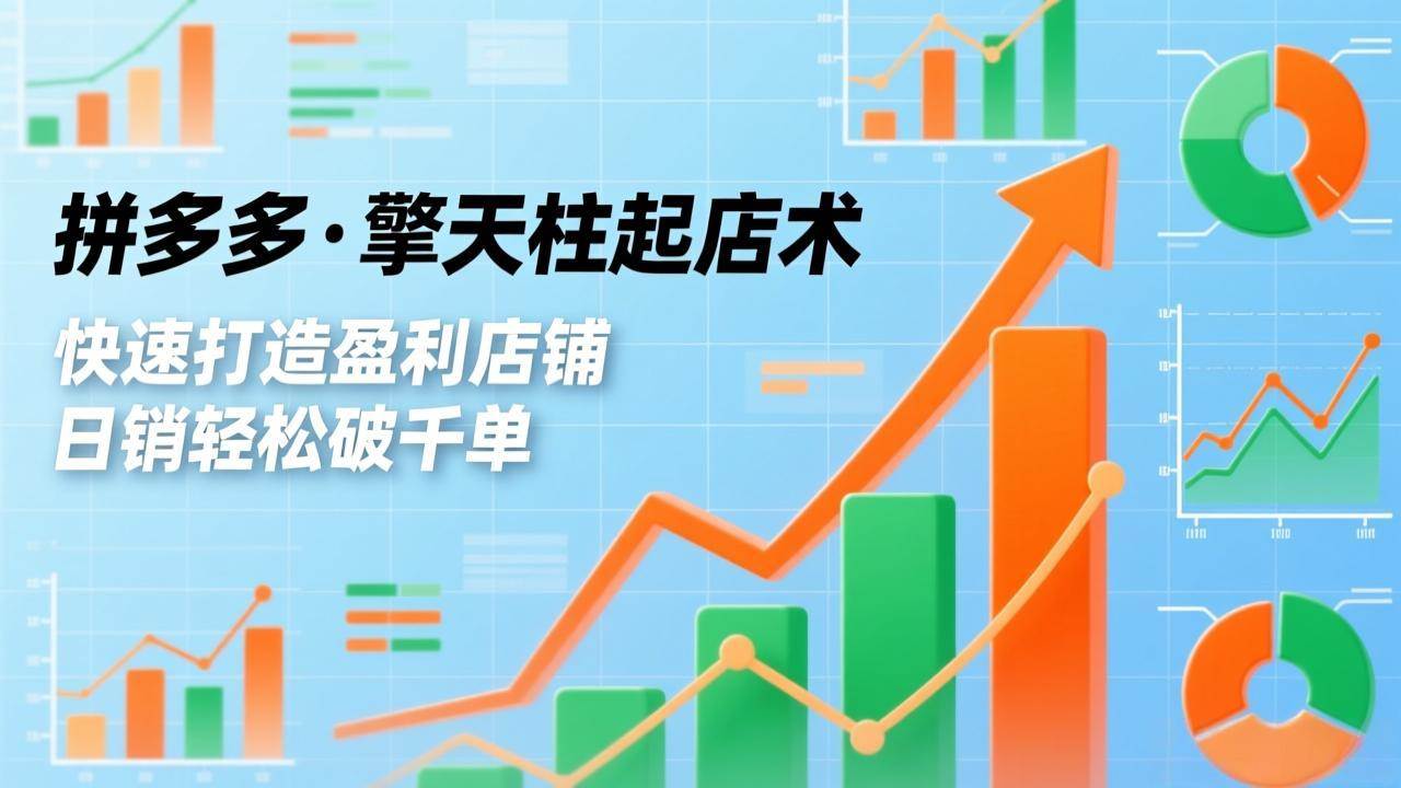 （17149期）拼多多·擎天柱起店术，爆流布局、利润起飞、不断流，快速打造盈利店铺，日销轻松破千单-润格副业网-每天分享热门副业赚钱项目