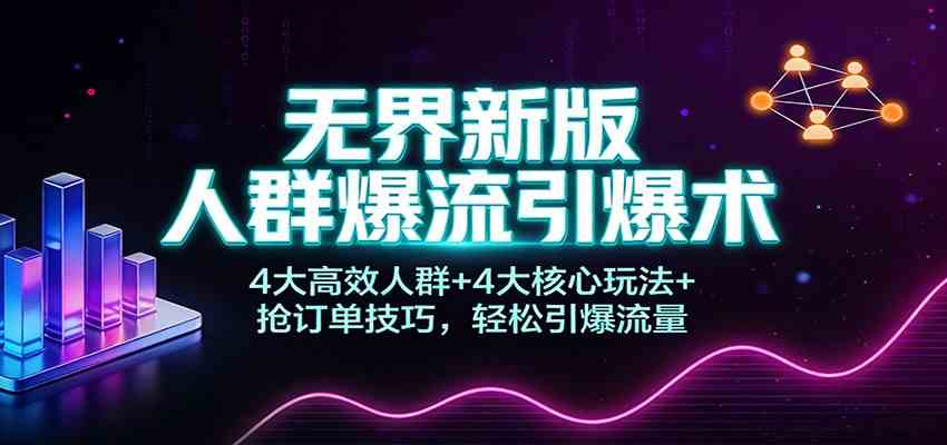 无界新版人群爆流引爆术：4大高效人群+4大核心玩法+抢订单技巧，轻松引爆流量-润格副业网-每天分享热门副业赚钱项目