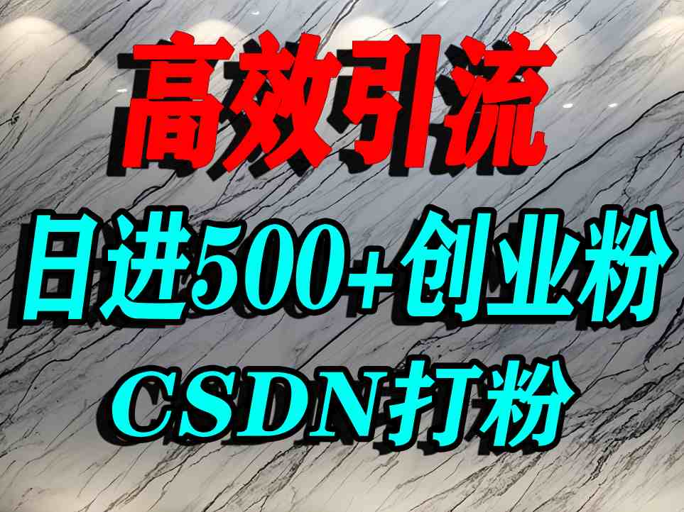 怎么打创业粉?CSDN又一个你不知道的打粉引流神秘平台,单人日引500+精准流量-润格副业网-每天分享热门副业赚钱项目