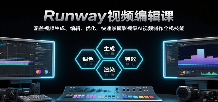 Runway视频编辑课,涵盖视频生成、编辑、优化,快速掌握影视级AI视频制作全栈技能-润格副业网-每天分享热门副业赚钱项目