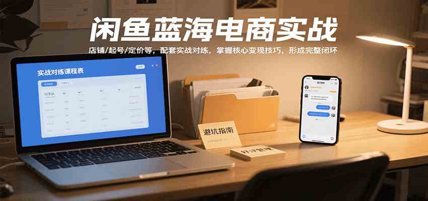 闲鱼蓝海电商实战，涵盖店铺、起号、定价等，配套实战对练，掌握核心变现技巧-润格副业网-每天分享热门副业赚钱项目