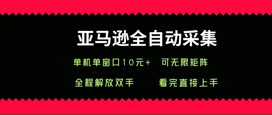（15704期）亚马逊全自动采集，单机单窗口一天10+，可无限矩阵去做-润格副业网-每天分享热门副业赚钱项目