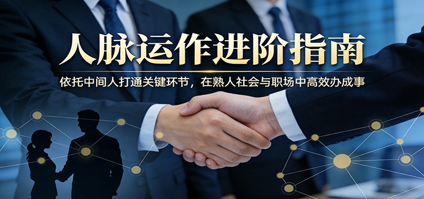 付费文章：人脉运作进阶指南，依托中间人打通关键环节，在熟人社会与职场中高效办成事-润格副业网-每天分享热门副业赚钱项目