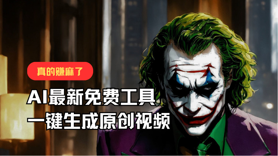最新免费AI工具,一键生成原创视频,佛系搬运,轻松月入10000+!-润格副业网-每天分享热门副业赚钱项目