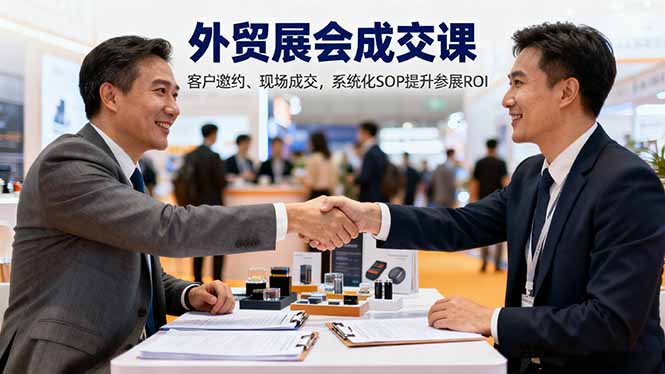 外贸展会成交课，含目标制定、客户邀约、现场成交，系统化SOP提升参展ROI-润格副业网-每天分享热门副业赚钱项目