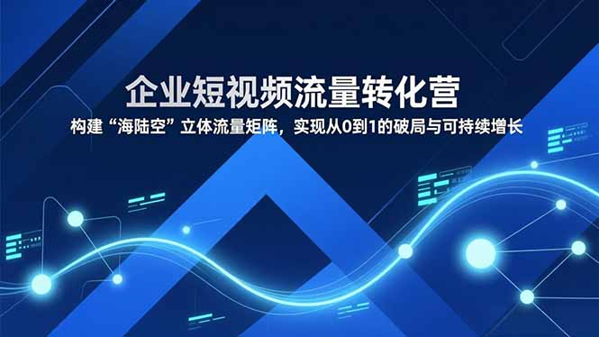 企业短视频流量转化营，构建“海陆空”立体流量矩阵，实现从0到1的破局与可持续增长-润格副业网-每天分享热门副业赚钱项目