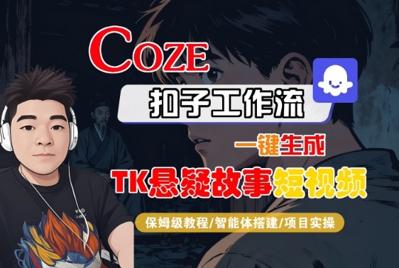 Coze扣子智能体工作流一键生成“TK悬疑故事“短视频,全流程保姆级教学-润格副业网-每天分享热门副业赚钱项目