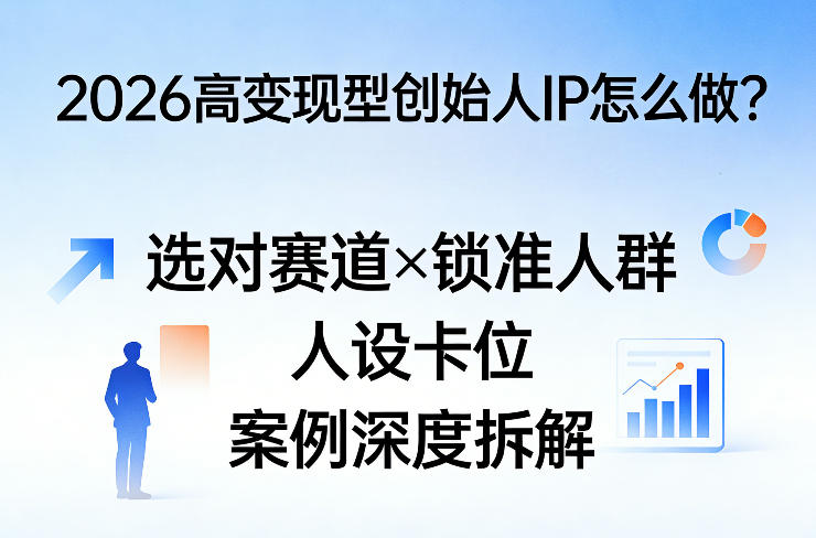 2026高变现型创始人IP怎么做?选对赛道×锁准人群×人设卡位×案例深度拆解 2026高变现型创始人IP怎么做?选对赛道×锁准人群×人设卡位×案例深度拆解