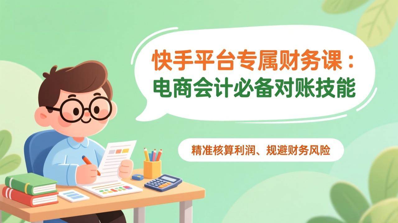 （17167期）快手平台专属财务课：电商会计必备对账技能，精准核算利润、规避财务风险-润格副业网-每天分享热门副业赚钱项目