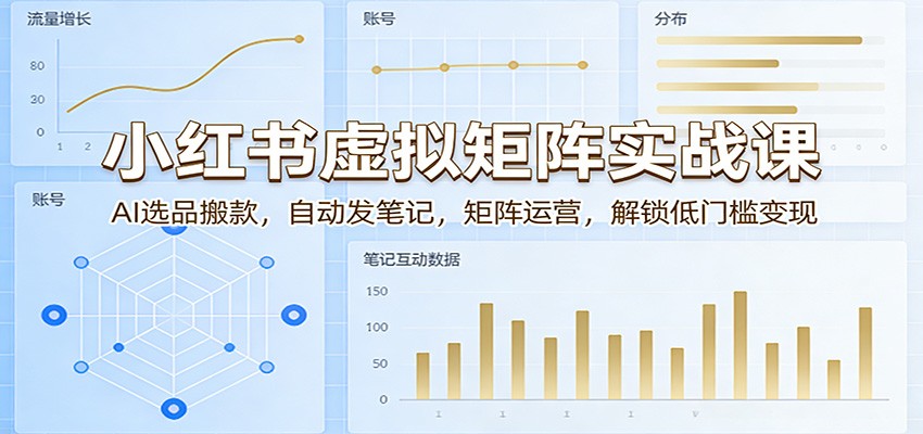 小红书虚拟矩阵实战课：AI选品搬款，自动发笔记，矩阵运营，解锁低门槛变现-润格副业网-每天分享热门副业赚钱项目