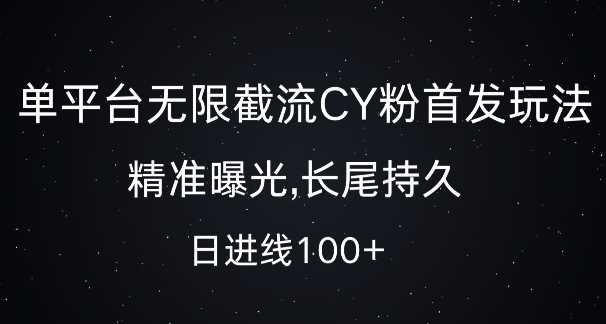 单平台无限截流创业粉首发玩法,精准曝光,长尾持久,日引流100+【揭秘】-润格副业网-每天分享热门副业赚钱项目