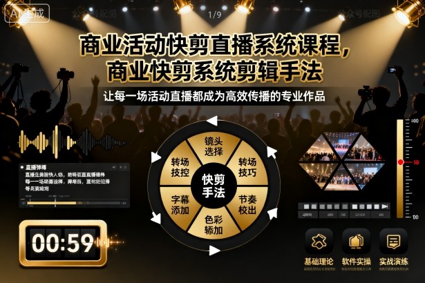 商业活动快剪直播系统课程,商业快剪系统剪辑手法-润格副业网-每天分享热门副业赚钱项目