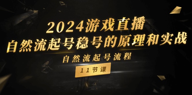(11653期)2024游戏直播-自然流起号稳号的原理和实战,自然流起号流程(11节)-润格副业网-每天分享热门副业赚钱项目