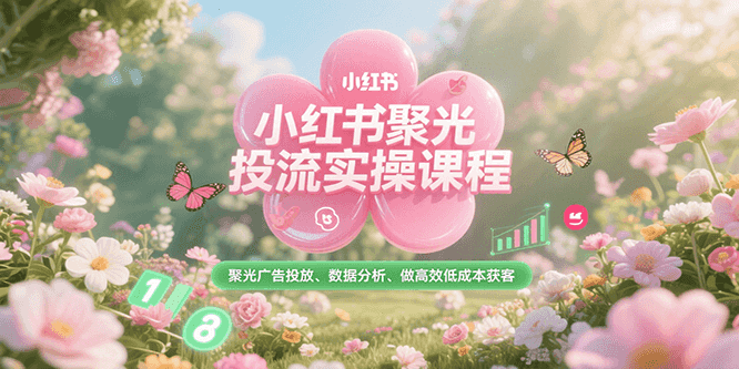 小红书聚光投流实操课程，聚光广告投放、数据分析、做高效低成本获客-润格副业网-每天分享热门副业赚钱项目