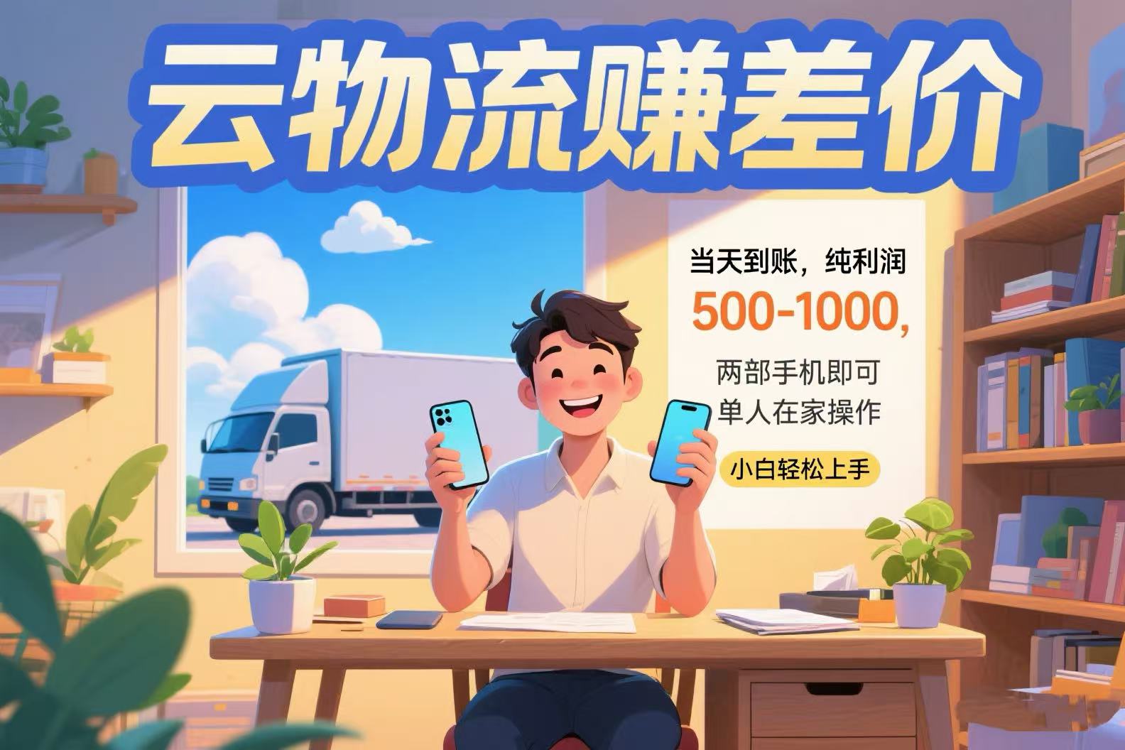 云物流赚差价 当天到账纯利润500-1000 两部手机即可 可单人在家操作 小…-润格副业网-每天分享热门副业赚钱项目