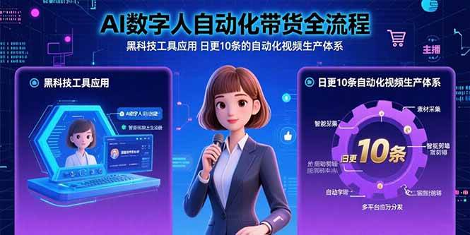 (15699期)AI数字人自动化带货全流程:黑科技工具应用 日更10条的自动化视频生产体系-润格副业网-每天分享热门副业赚钱项目