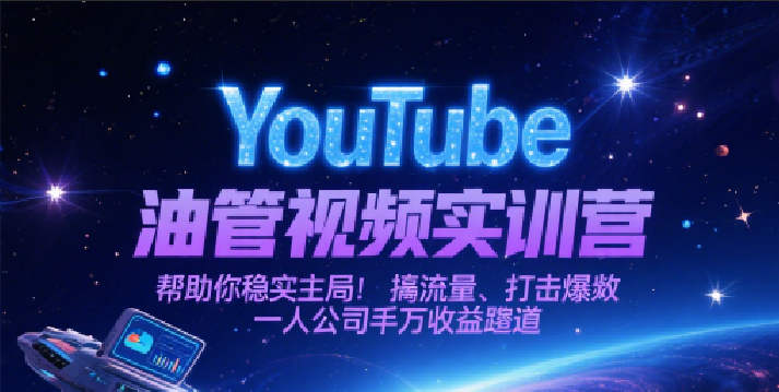 YouTube油管视频实训营，帮助你稳入局、搞流量、打爆款，一人公司千万收益赛道-润格副业网-每天分享热门副业赚钱项目