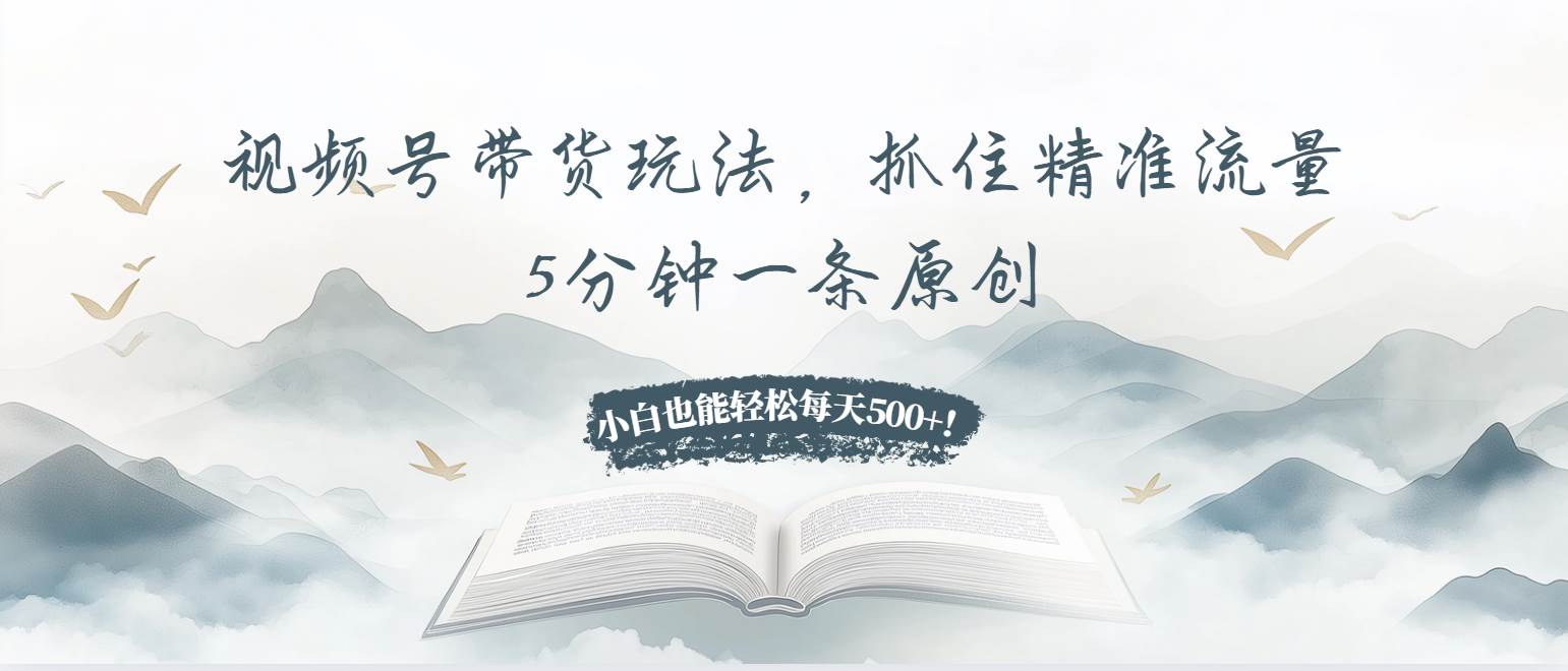 （13492期）视频号带货玩法，抓住精准流量，5分钟一条原创，小白也能轻松每天500+！-润格副业网-每天分享热门副业赚钱项目