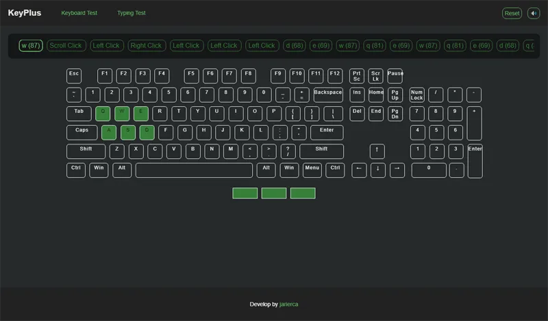 HTML键盘鼠标按键检测测试工具网页源码-润格副业网-每天分享热门副业赚钱项目