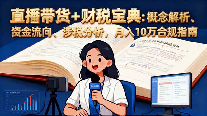 （16444期）直播带货+财税宝典：概念解析、资金流向、涉税分析，月入10万合规指南-润格副业网-每天分享热门副业赚钱项目
