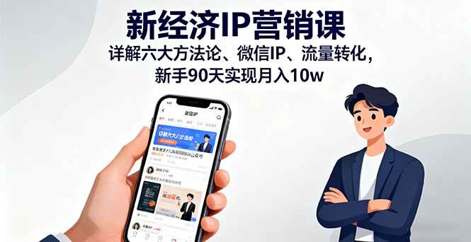 （16194期）新经济IP营销课：详解六大方法论、微信IP、流量转化，新手90天实现月入10w-润格副业网-每天分享热门副业赚钱项目