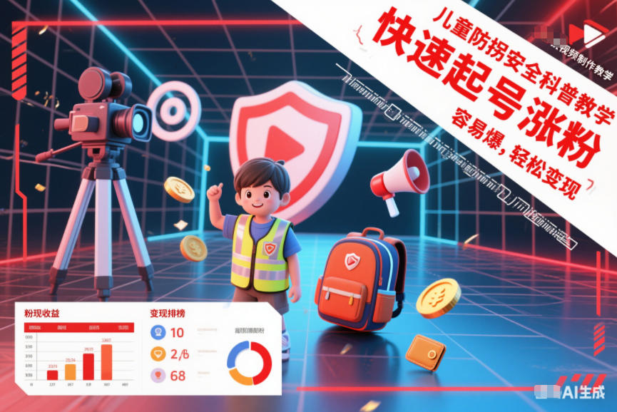 儿童防拐安全科普知识视频制作教学，快速起号涨粉，容易爆，轻松变现-润格副业网-每天分享热门副业赚钱项目