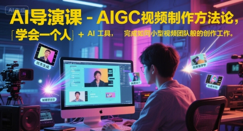 AI导演课-AIGC视频制作方法论，学会一个人+AI工具，完成如同小型视频团队般的创作工作，实现导演梦-润格副业网-每天分享热门副业赚钱项目