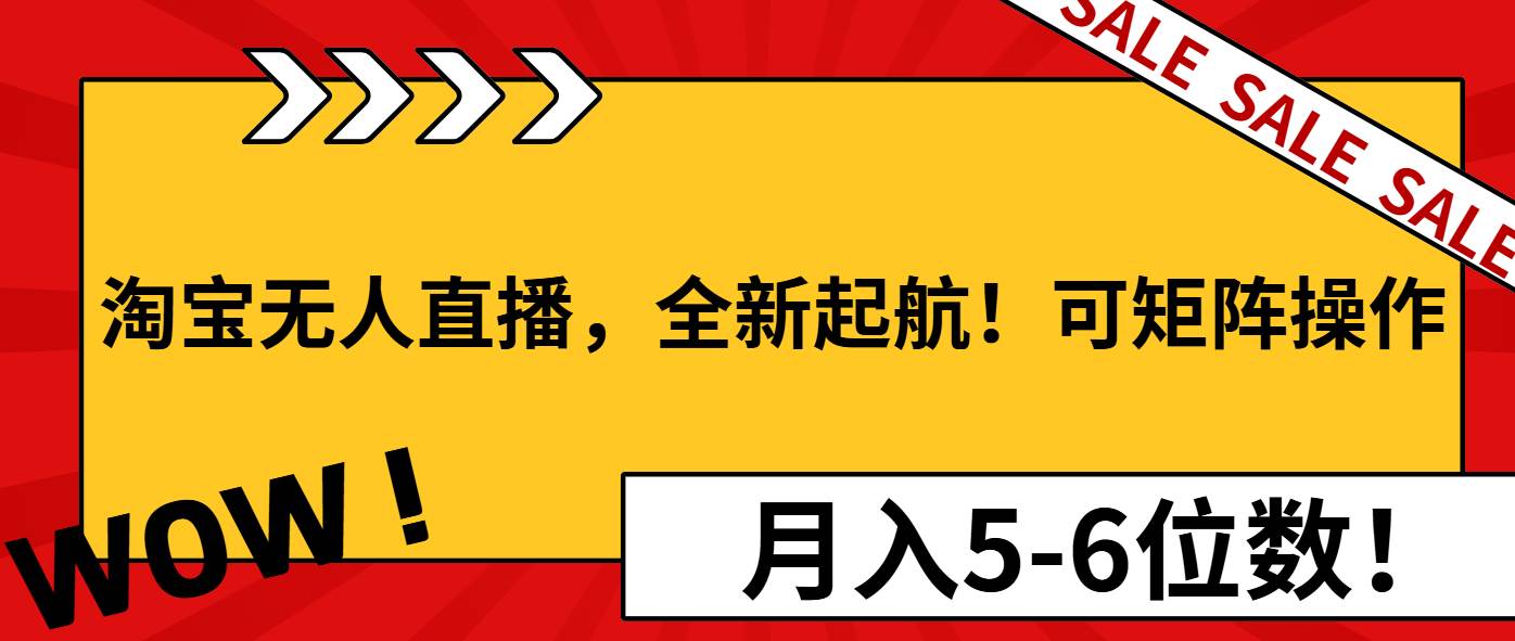(13946期)淘宝无人直播,全新起航!可矩阵操作,月入5-6位数!-润格副业网-每天分享热门副业赚钱项目