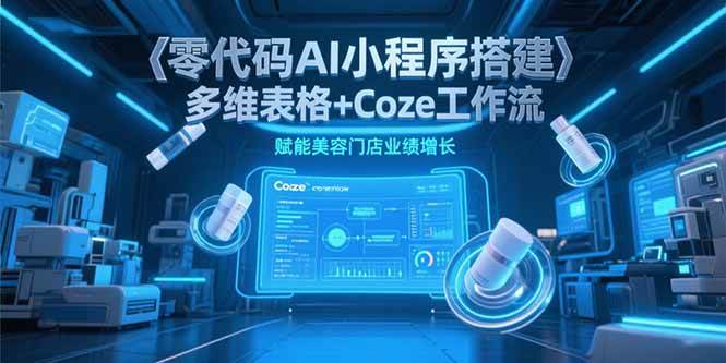 （15239期）零代码AI小程序搭建，多维表格+Coze工作流，赋能美容门店业绩增长-润格副业网-每天分享热门副业赚钱项目