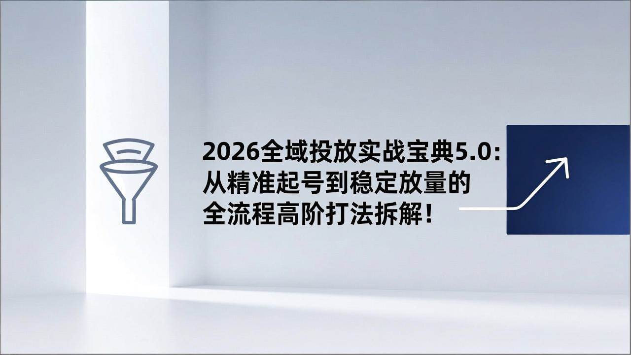 （17156期）2026全域投放实战宝典5.0：从精准起号到稳定放量的全流程高阶打法拆解！-润格副业网-每天分享热门副业赚钱项目