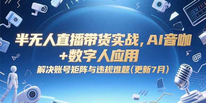 (15280期)半无人直播带货实战,AI音咖+数字人应用 解决账号矩阵与违规难题(更新7月)-润格副业网-每天分享热门副业赚钱项目