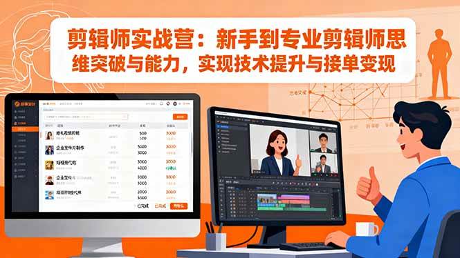 (16347期)剪辑师实战营:新手到专业剪辑师思维突破与能力,实现技术提升与接单变现-润格副业网-每天分享热门副业赚钱项目