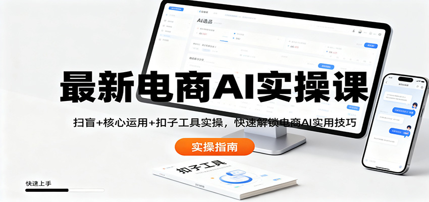 最新电商AI实操课：扫盲+核心运用+扣子工具实操，快速解锁电商AI实用技巧-润格副业网-每天分享热门副业赚钱项目