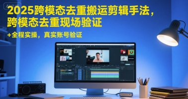 2025跨模态去重搬运剪辑手法,跨模态去重现场验证 +全程实操,真实账号验证-润格副业网-每天分享热门副业赚钱项目