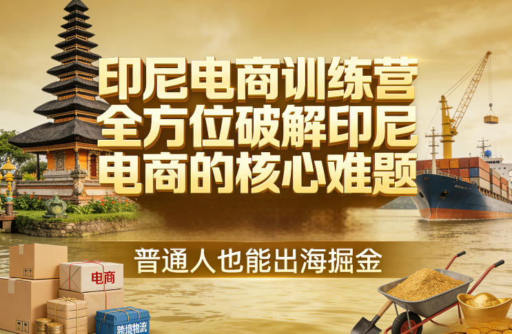 印尼电商训练营，全方位破解印尼电商的核心难题，普通人也能出海掘金-润格副业网-每天分享热门副业赚钱项目
