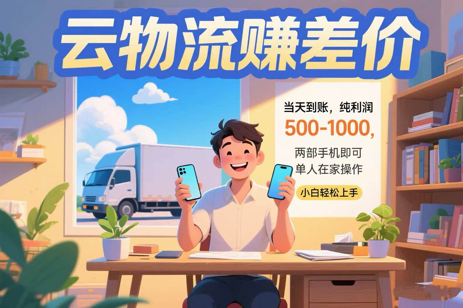 （15492期）云物流赚差价 当天到账纯利润500-1000 两部手机即可 可单人在家操作 小…-润格副业网-每天分享热门副业赚钱项目