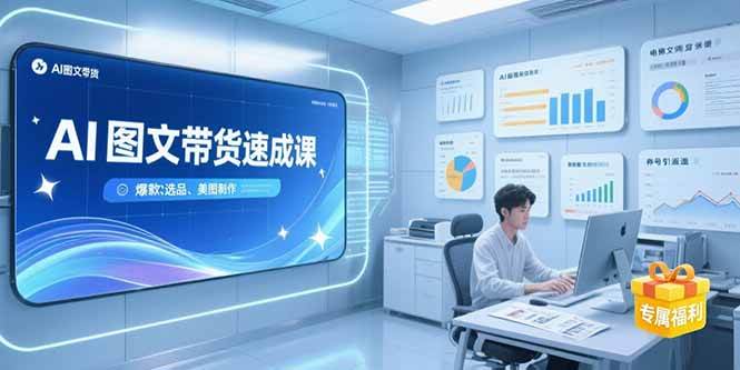 （15416期）AI图文带货速成课，养号引流秘籍，爆款选品策略，美图制作全流程-润格副业网-每天分享热门副业赚钱项目