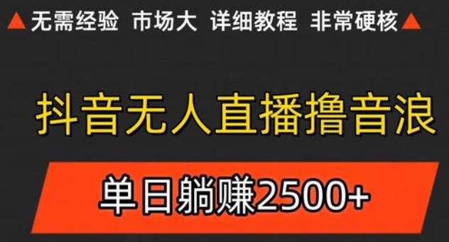 抖音无人直播6.0 简单无脑可矩阵 每天两小时轻松躺赚500+-润格副业网-每天分享热门副业赚钱项目