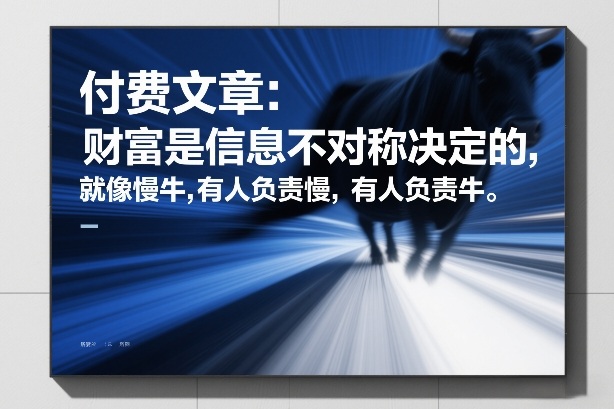 付费文章:财富是信息不对称决定的,就像慢牛,有人负责慢,有人负责牛 付费文章:财富是信息不对称决定的,就像慢牛,有人负责慢,有人负责牛